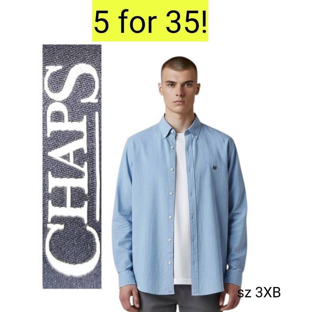 Chaps Blue Turqoise Textured Long Sleeve Button Down Business Casual Shirt SALE!